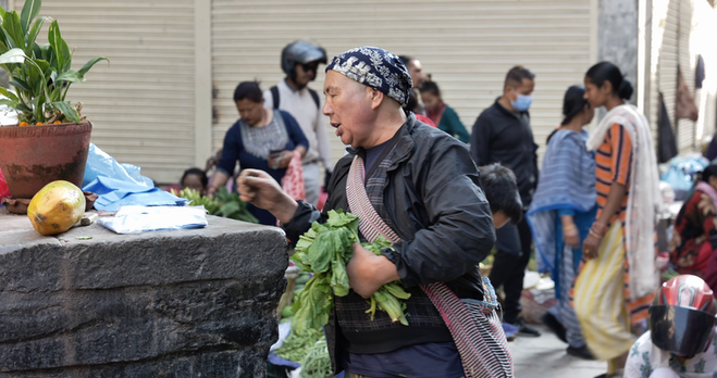 Dusty street scene from the Nepal series